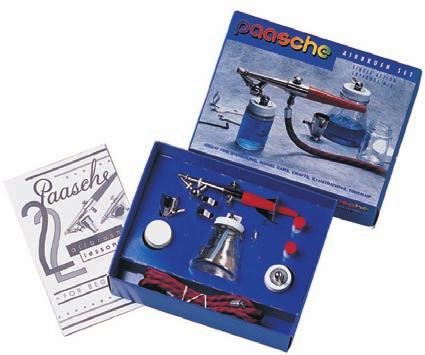 Small spray pattern, single action airbrush comes with color cup and bottle assemblies, air hose and wrenches. 542-31 H Series Complete Airbrush Set $91.