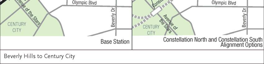 grey lines. Figure 2-10. Century City Station Options 2.4.