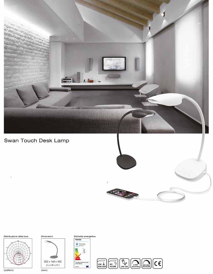 07 La lampada da tavolo Toshiba Swan è una grande idea per chi desidera una luce perfetta a bassa emissione di blu.