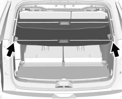 106 STORAGE Additional Storage Features Cargo Cover { Warning An unsecured cargo cover could strike people in a sudden stop or turn, or in a crash.