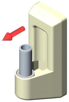 4.3 Installing the extension arm stop (surcharge) 1 Note: The stop is supplied with a plastic cover with cut-out.