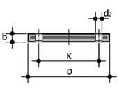 OABC Steel core blind flange, PP/FRP coated according to ANSI B16.5 cl.150 Size DN *PMA (bar) b d 2 mm d 2 inch D K mm K inch n **(Nm) g Code 1/2 15 16 12 16 5/8 95 60.