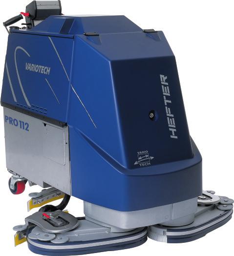 SCRUBBER - DRIER VARIOTECH 112 PRO This machine with VARIOTECH technology, automatically operated concerning lifting and lowering to the scrubber head and the work position of the wing.