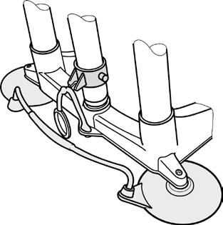 Remove the actuator and seat section from the base (see Getting Started ). Moisten each of the suction cups and place the base section as close to the back slope of the bathtub as possible.