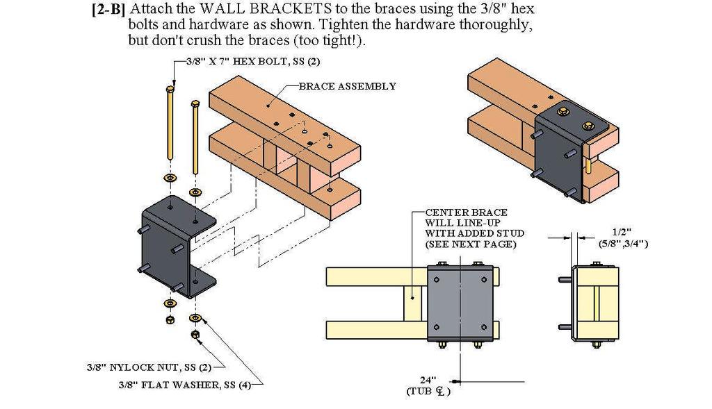 STEP 2: CONSTRUCT WALL BRACES & ATTACH BRACKETS (NOTE ONLY