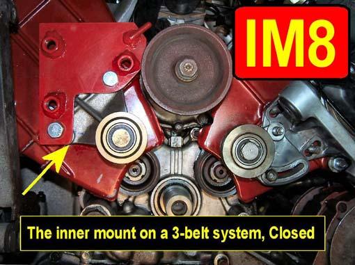 at this time. Check operation of the belt tensioner as shown in Pictures IM7 and IM8.