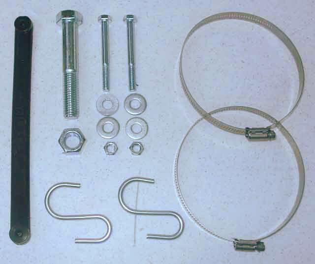 Containing the following parts: One Each 9 Rubber Poly Strap. 12 Volt Electric Motor OR One Each 4 x 5/8 Hex Head Bolt.
