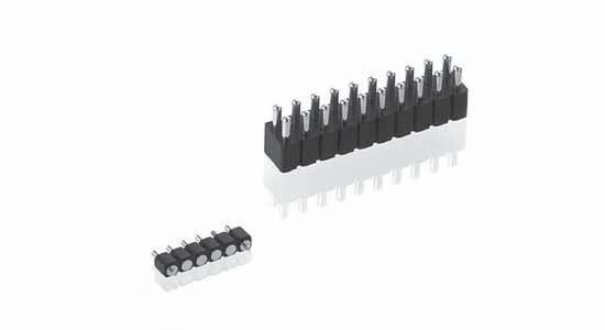SPRING-LOADED CONNECTORS 2.54 mm GRID / SINGLE ROW / DOUBLE ROW / SURFACE MOUNT Basic modular connectors with spring-loaded contacts (SLC), surface mount with positioning pins.