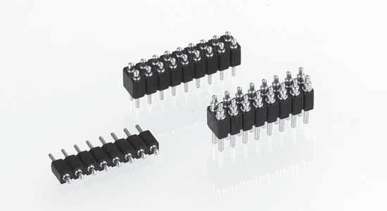 SPRING-LOADED CONNECTORS 2.54 mm GRID / SINGLE ROW / DOUBLE ROW / SOLDER TAIL Low resistance modular connectors with spring-loaded contacts (SLC), solder tail.