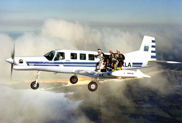 18 (minimum) occupants [1 pilot, 17+ jumpers] 12 minutes to 12,000 ft Large