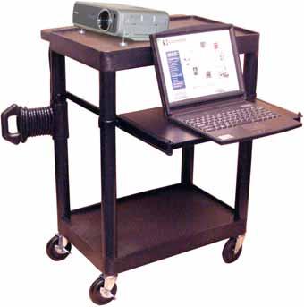Computer Workstations Laptop/Presentation LT Units Feature: Integral safety push handle is molded into top shelf.