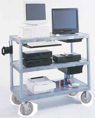 Computer Workstations Multi-Function Endura Tables Shown with optional P8 pneumatic tires, TLMD, TLMD2 drawers, and LEWKB keyboard shelf. See below for options. LEW35 48 W x D x 35 H 79 Lbs.