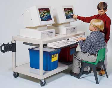 Computer Workstations Children s Workstations LEW26-26" high, two shelf extra wide computer workstation especially designed for early childhood applications, grades K- 6.