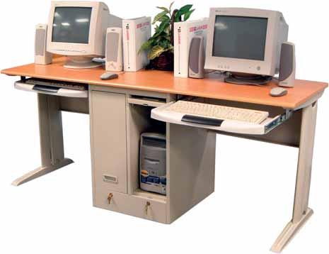 LCW120D - Single person/tower computer workstation complete with keyboard shelf, and CPU  Comes with 3-outlet, 15