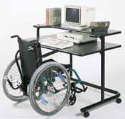 TL48W - 48 wide wheelchair workstation. Shelf height adjusts in 1 increments. Complete with 2 casters, two with locking brake.
