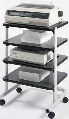$567 TL58 - wide computer center with four shelves, and 2 casters, two with locking brake. Specify black or gray frame.