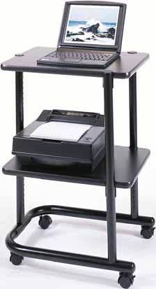 $351 TL16PS - 22 wide printer stand with two shelves, and 2 casters, two with locking brake. Black frame only.