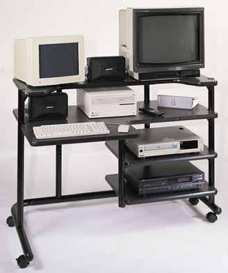 Hi-Tech Computer Centers/Printer TL4835MM - 48 wide multi-media workstation with terminal/monitor platform. Complete with 2 casters, two with locking brake. Specify black or gray frame.