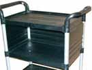 MTC40DN - Four shelf general purpose utility cart with tub middle & top shelves, and flat bottom shelf.