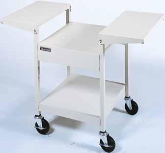 OHT39 - Stand-up, adjustable height, steel overhead projector table. Projector platform adjusts from 27 1 /2 to 37 1 /2. Complete with 3-outlet, 15 electric assembly, UL and CSA listed.