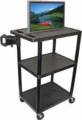LE27C - Locking cabinet table with surge electric. Wt. 74 lbs. LEB27C - Locking cabinet table with surge electric, 8 big wheels on one end. Wt. 84 lbs.