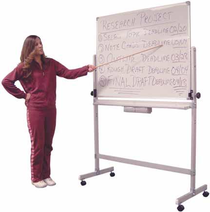 The whiteboard measures 22"W x 34"H x 1"D. The aluminum frame measures "W x 57"H x 27"D. Assembly required.