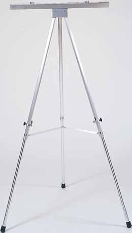 Audio/Visual Economy Easels L250 - Portable aluminum lecturer s easel with fold out adjustable chart holder and quick release easel pad clamps.