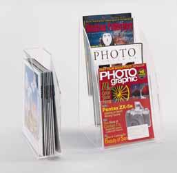3 pocket desk top literature holder LDW8 - Mobile wire literature rack with black powder coat finish.