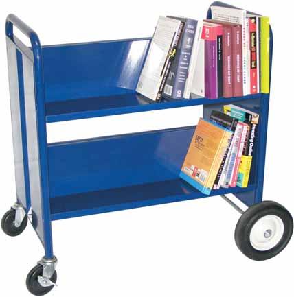 Storage Systems Library Book and Video Trucks New Color! SVMT122SV RBMTB22RB MT2 W x D x 60 H Two slanted shelves. Provides 9 1 /2 deep shelves. Putty color only. 33 Lbs.