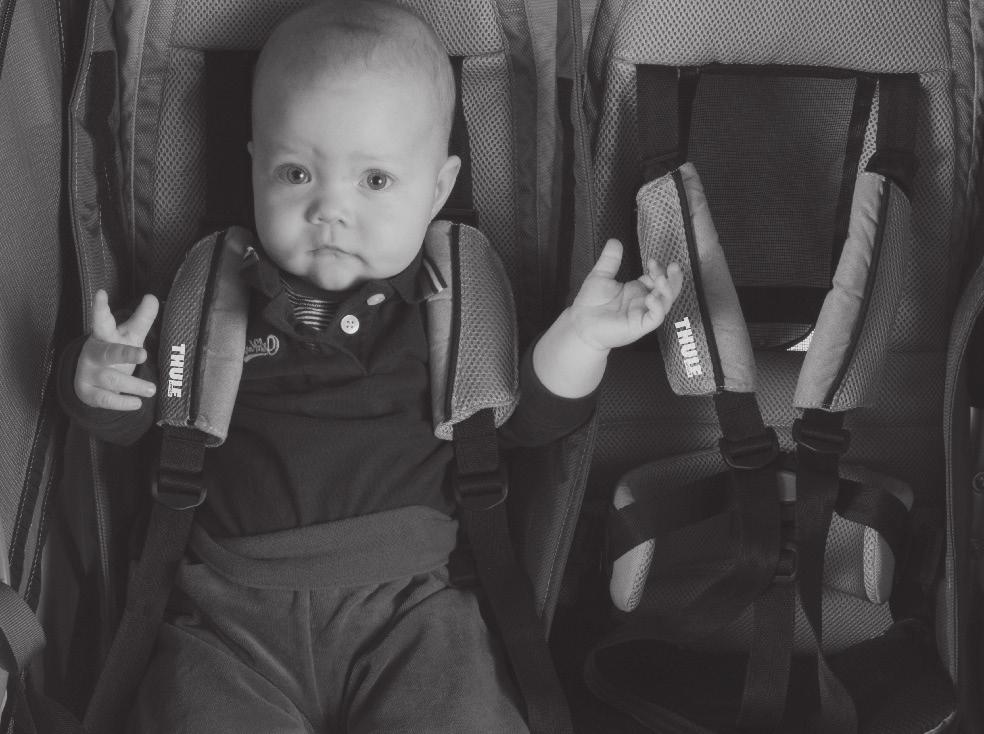 4.3 CHILD PLACEMENT AND SEATBELT 1 3 2 H. Adjust the harness system using the shoulder length adjustments until the crotch strap buckle is positioned above their lower chest. (See Image 3) I.