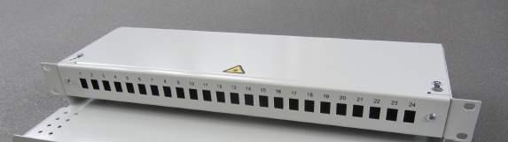 19" FO distribution panels 140 Panels can be mounted into standard 19 profiles, using