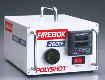 Firebox Single Zone Controller Systems The Firebox Temperature Controller is designed to interface with the Polyshot Heated Sprue Bushing, Multitip System, and the Bank System.