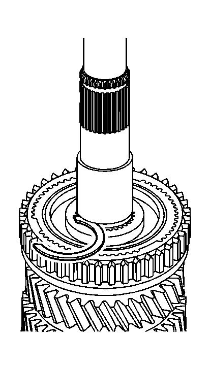 Fig. 227: View Of 1st/2nd Synchronizer Hub Retaining Ring IMPORTANT: