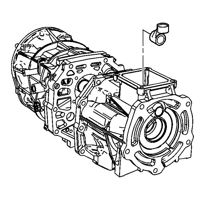 Fig. 274: Locating Shift Control Socket At Extension Housing Shift Lever Cavity 71. Install the extension housing to the intermediate case. Slide the case over the shift control shaft.