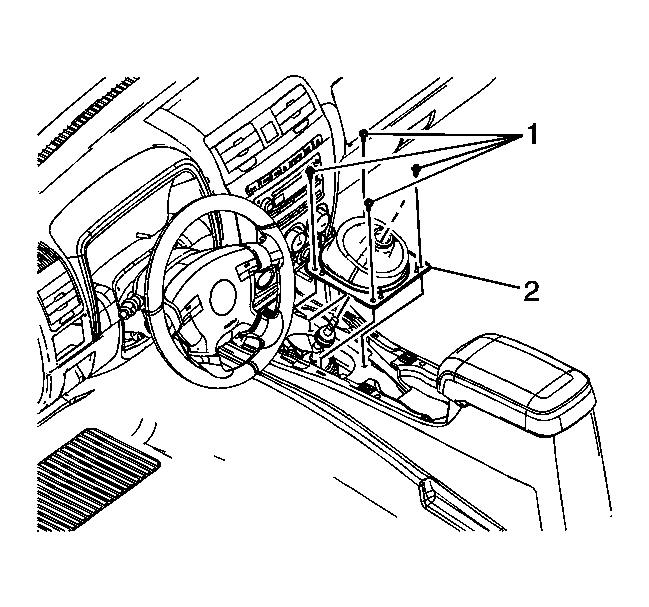 Tighten: Tighten the bolts to 20 N.m (15 lb ft). Fig. 16: Control Lever Boot Removal/Installation 6. Slide the boot (2) into position over the control lever.