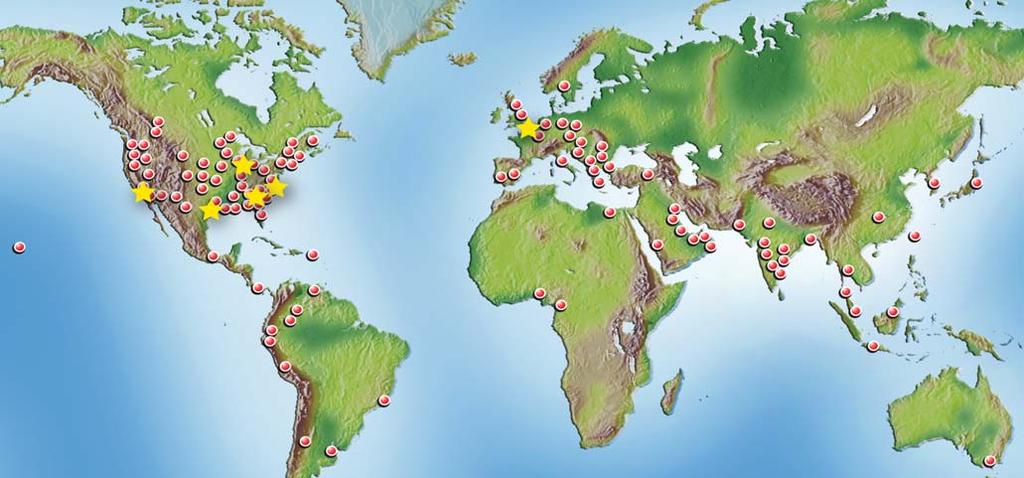 EIM PRODUCTS COVER THE GLOBE. SO DOES EIM SALES/SERVICE SUPPORT. EIM distributors and representatives are strategically located across six continents for prompt response to customer needs.