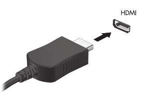 OPOMBA: Za prenos video signala skozi izhod HDMI potrebujete kabel HDMI (kupite ga posebej), ki je na voljo v veini prodajaln z elektroniko. Priklop video ali avdio naprave na izhod HDMI: 1.