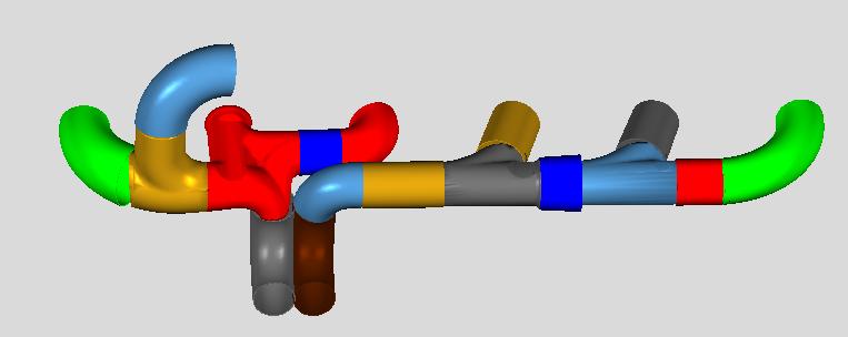 21 Figure 2.6. Flow area separation (exhaust manifold). Figure 2.7. Exhaust manifold model in GT-power. speed.