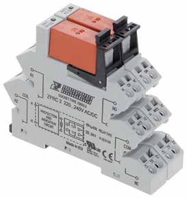 Mounts on TS 35 Very versatile and modular construction of individual relay bases User-friendly, because the relays can be easily replaced High-quality connection terminals Integrated EMC coil