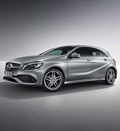 1 A-Class AMG Line exterior equipment AMG 5-twin-spoke light-alloy wheels AMG bodystyling, comprising front and rear aprons as well as side sill panels Beltline trim strips in chrome Brake callipers
