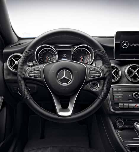 A-Class Urban interior equipment 9 1 V socket in the rear -spoke multifunction steering wheel in leather Air outlets with surround and cruciform nozzle in silver chrome Armrest on centre console with