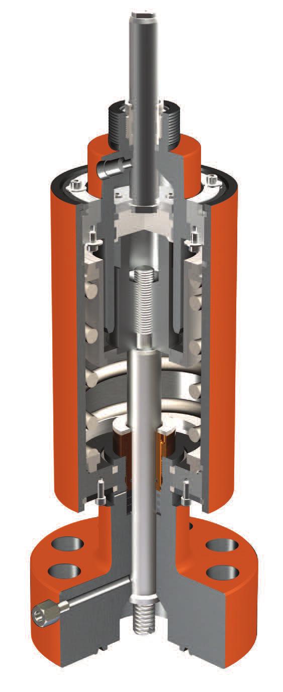 Hydraulic Spring-Return Actuator The piston type, hydraulic spring return actuator operates the fail safe surface safety valve.