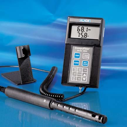 IAQ and industrial hygiene instruments 18 [ CompuFlow 8652 and 8612 Thermo-Hygrometers Alnor 8652 and 8612 Thermo-Hygrometers are ideal for measuring temperature, humidity, and dew point.