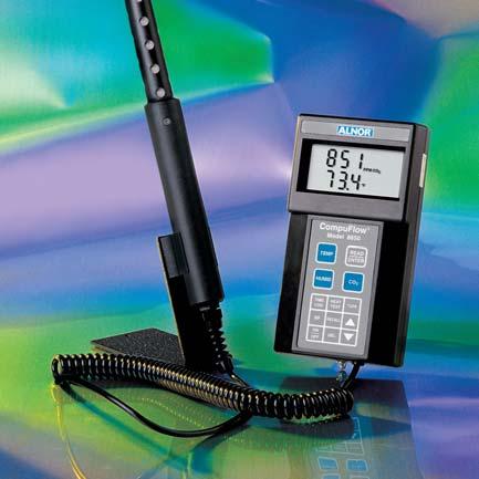 The model 8650 adds humidity, temperature and an optional plug-in RTD temperature probe.