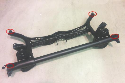 Subframe in location Minimum weight 11350 g (without bolts) H2-3)