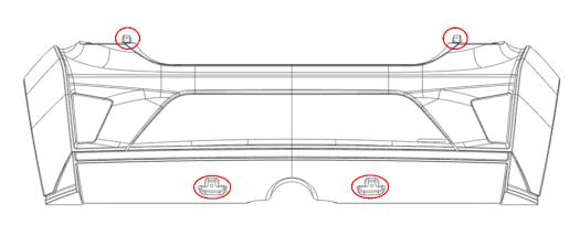 Rear bumper brackets rear view XIII-N1)