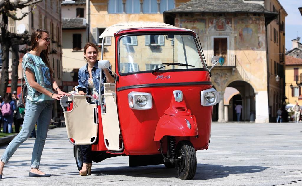 ApeCalessino THE NEW APE CALESSINO 200, THE ICONIC THREE-WHEELER Like a still from the film the Dolce Vita, the Ape Calessino 200 evokes an aura of charm, a sophisticated Mediterranean lifestyle and