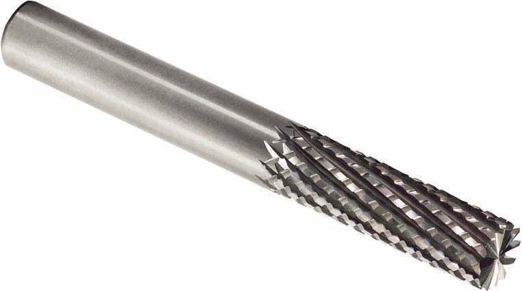 High-Performance Solid Carbide End Mills Router Burr-Style Router CBDB Kennametal standard dimensions. Aerospace composites and fiberglass.