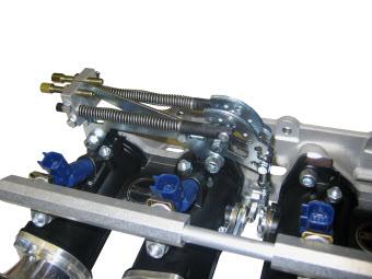 The standard throttle bodies in the kit are 45mm butterfly diameter. 48mm can be supplied for very high output engines.