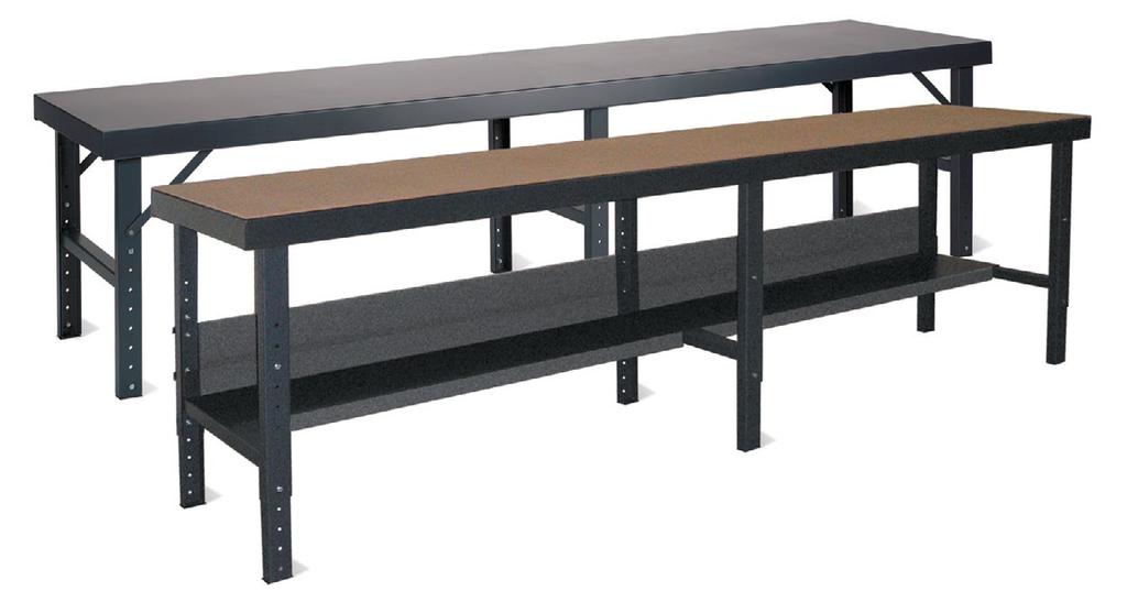 Valley Craft's Work Tables are manufactured with ergonomically-designed legs that adjust from 28" to 42" high and fold down for easy transport and storage.